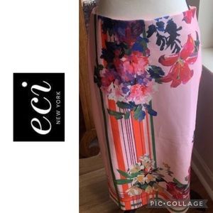 Floral pencil midi skirt size Small  made by Eci, NWT